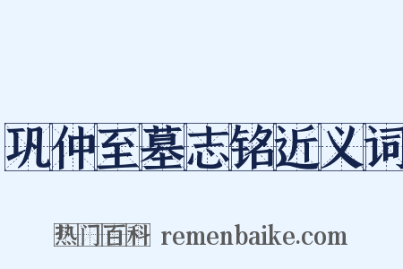 巩仲至墓志铭近义词是什么意思的图片